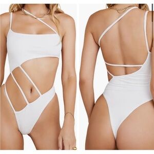 HOUSE OF CB Cubano Strappy Cutout One-Piece Swimsuit, SIZE Large
